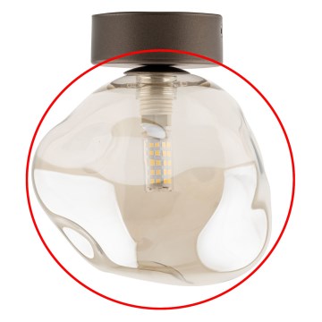 Ersatzglas für LAVA E27 Decken- und Wandleuchte, rauchbeige