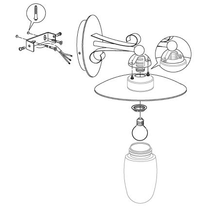 Ersatzglas für Wandleuchte Eglo - MILTON