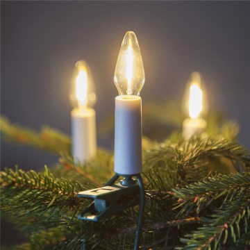 Erweiterbare LED-Lichterkette für den Außenbereich FELICIA FILAMENT 20×E10, 14 m, transparent / warmweiß, IP44, Hergestellt in Tschechien