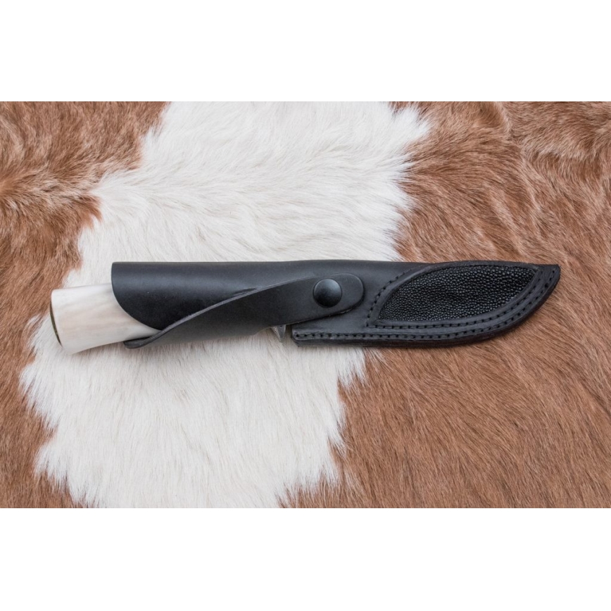 Esclusivo coltello Damasco 13 cm serpentinite/corna di renna
