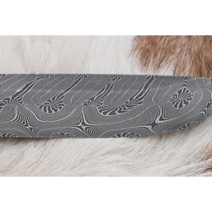 Esclusivo coltello Damasco 13 cm serpentinite/corna di renna