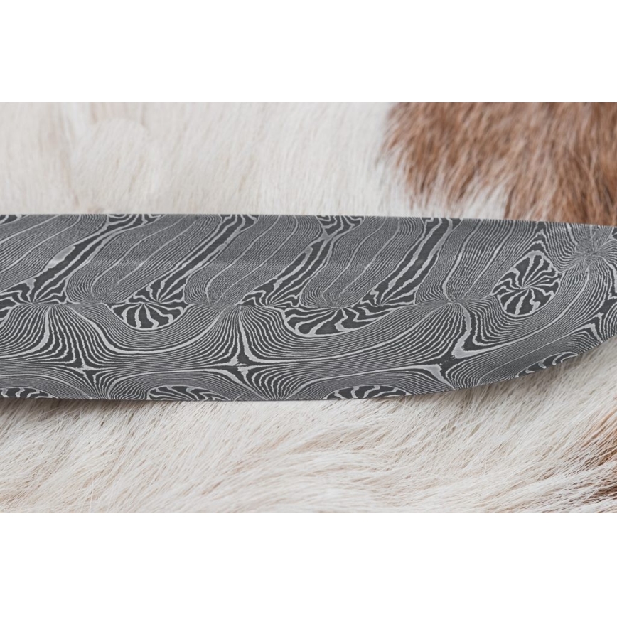 Esclusivo coltello Damasco 13 cm serpentinite/corna di renna