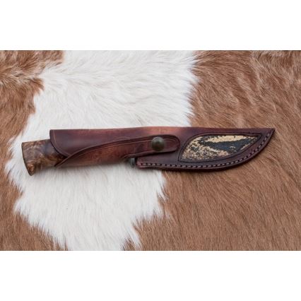 Esclusivo coltello Damasco 14,4 cm castagno/dente di mammut