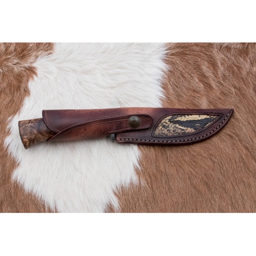 Esclusivo coltello Damasco 14,4 cm castagno/dente di mammut