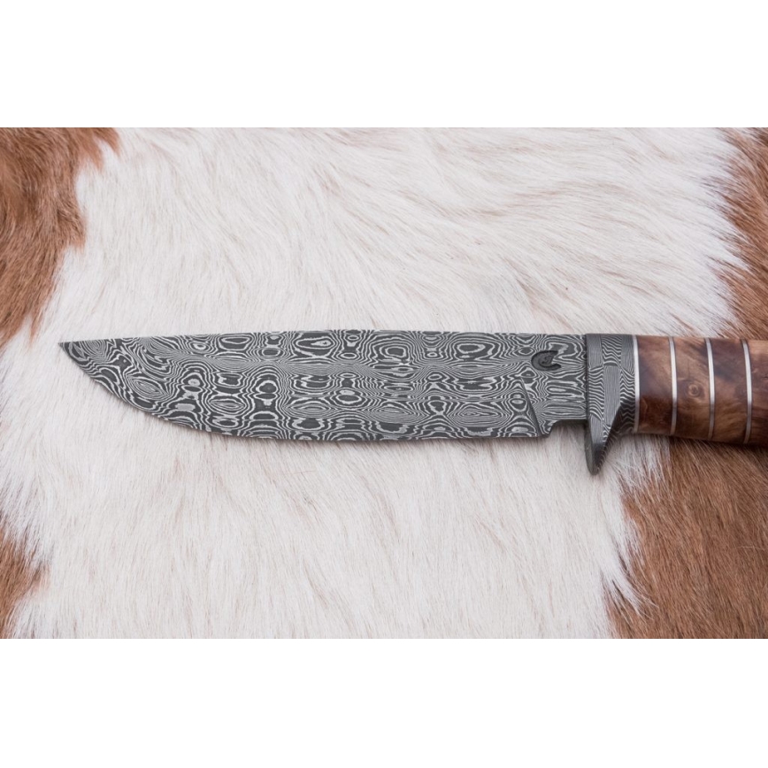 Esclusivo coltello Damasco 14,4 cm castagno/dente di mammut