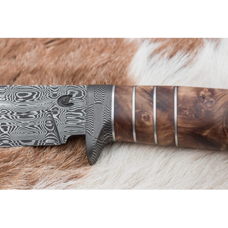 Esclusivo coltello Damasco 14,4 cm castagno/dente di mammut