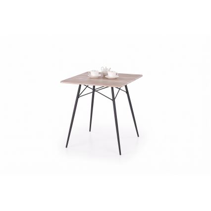 Ess-Set KABIR 70x70 cm Eiche/Schwarz