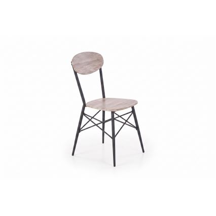 Ess-Set KABIR 70x70 cm Eiche/Schwarz