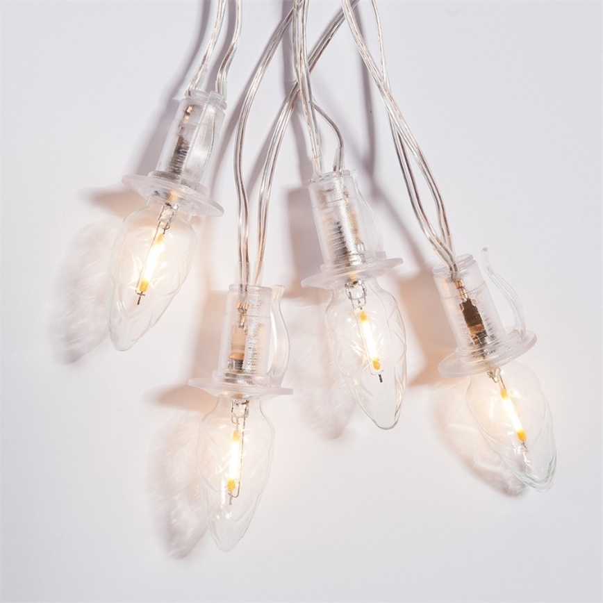 Estensione LED per esterno Catena natalizia CONE FILAMENT 20xE10 14m limpido/bianco caldo IP44, Made in the EU
