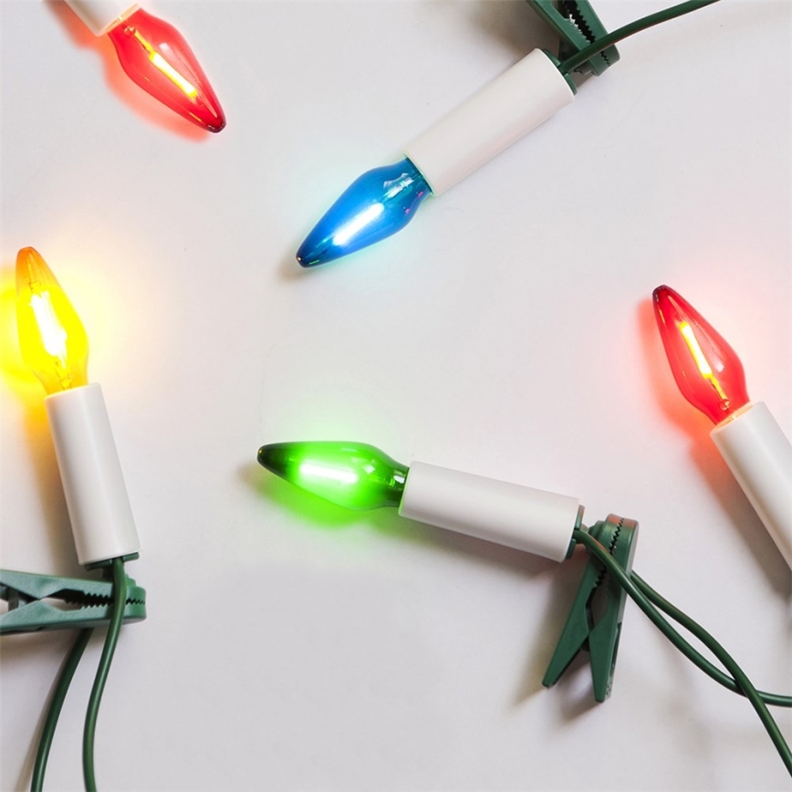 Estensione LED per esterno Catena natalizia FELICIA FILAMENT 20xE10 14m colorato/bianco caldo IP44, Made in the EU