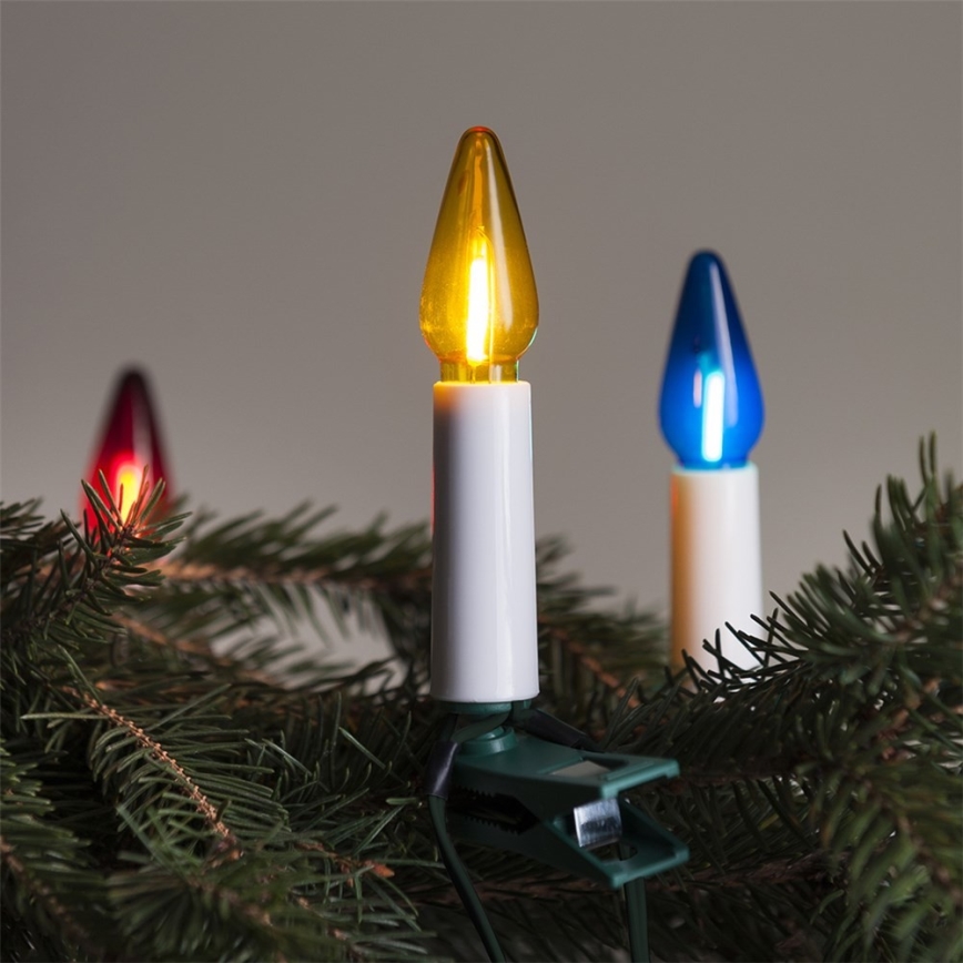 Estensione LED per esterno Catena natalizia FELICIA FILAMENT 20xE10 14m colorato/bianco caldo IP44, Made in the EU