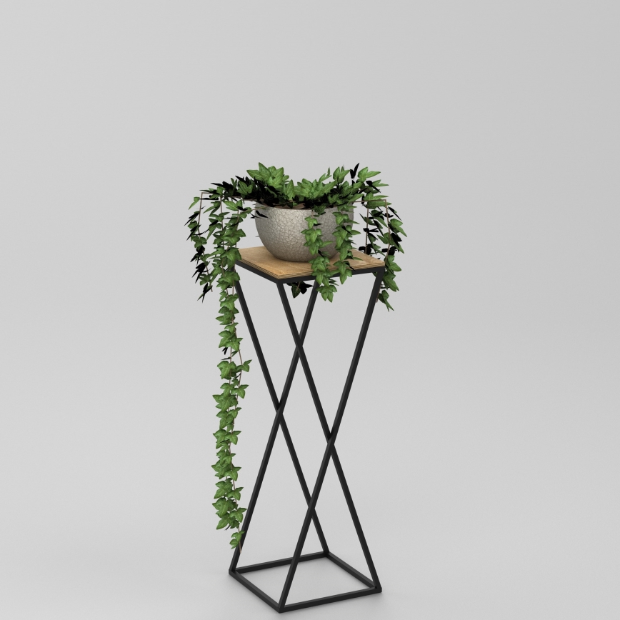 Étagère à plantes 70x24 cm noir