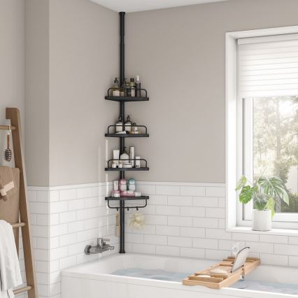 Étagère d'angle pour salle de bains DEX noire