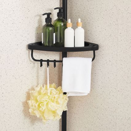 Étagère d'angle pour salle de bains DEX noire
