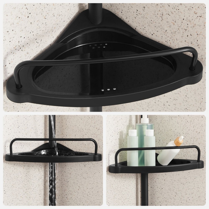 Étagère d'angle pour salle de bains DEX noire