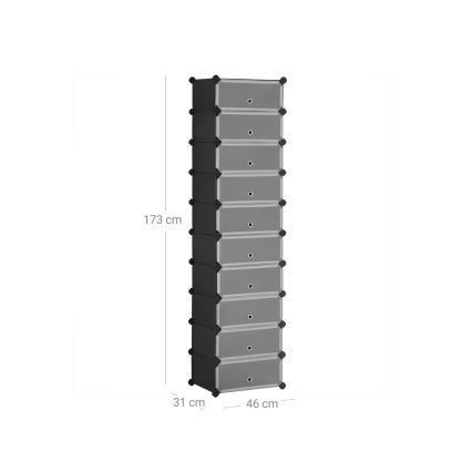 Étagère modulaire à tiroirs BOXIFY noire