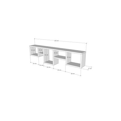 Étagère murale AMANOS 32x120 cm pin