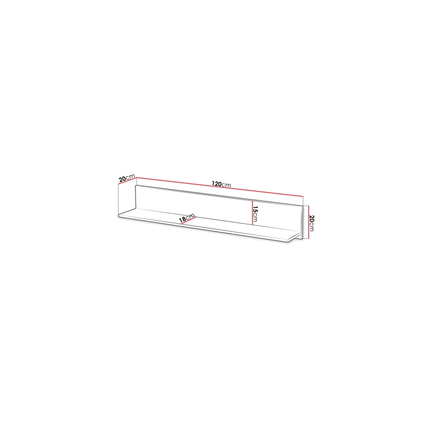 Étagère murale ARUBA 20x120 cm beige
