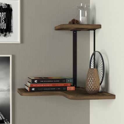 Étagère murale d'angle AGORA 33,8x38,5 cm marron