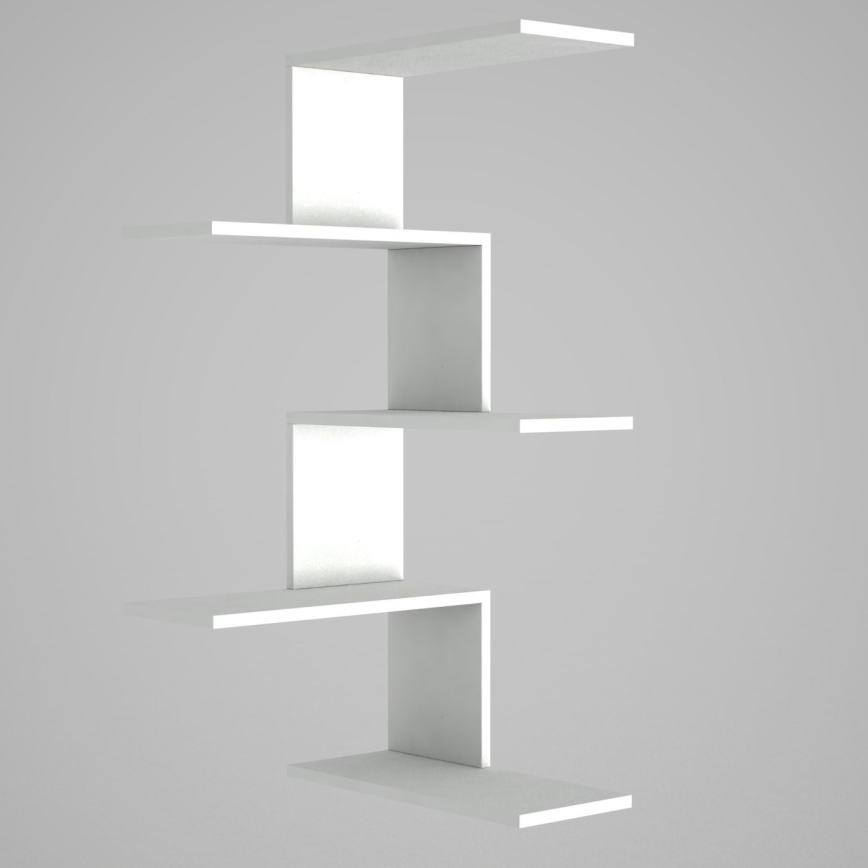 Étagère murale d'angle CANIKO 109x51,5 cm blanche