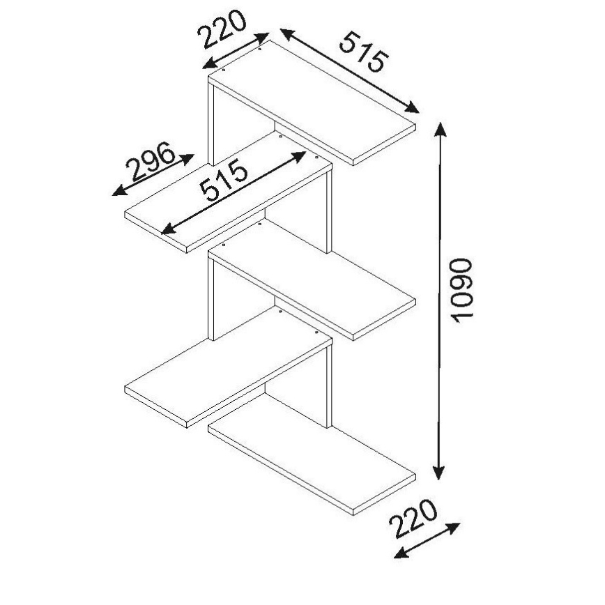 Étagère murale d'angle CANIKO 109x51,5 cm blanche