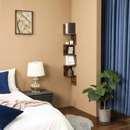 Étagère murale d'angle SNAKE marron