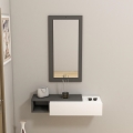Etagère murale + miroir mural VIEN blanc/anthracite