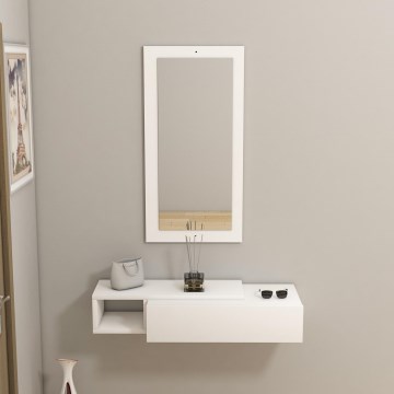 Etagère murale + miroir mural VIEN blanc