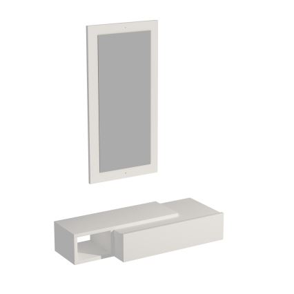 Etagère murale + miroir mural VIEN blanc