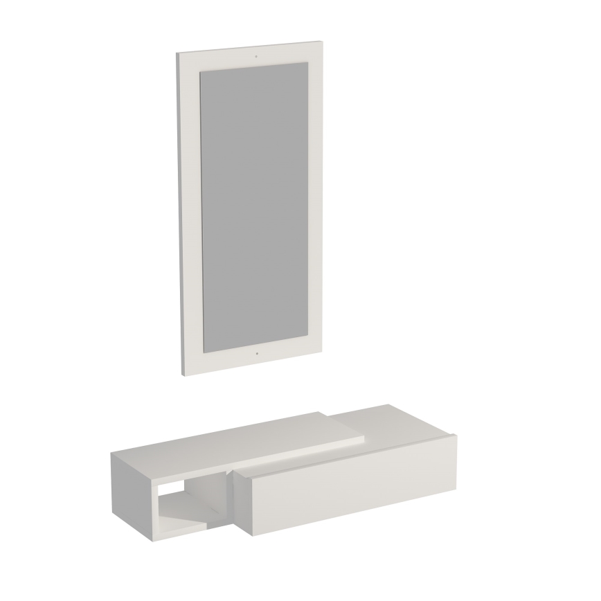 Etagère murale + miroir mural VIEN blanc