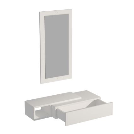 Etagère murale + miroir mural VIEN blanc