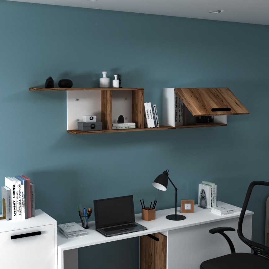 Étagère murale NEWRA 35x150 cm marron