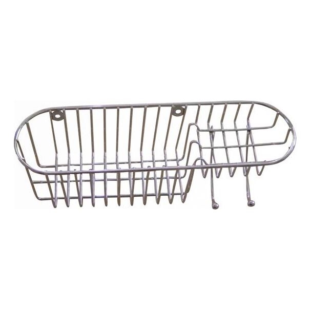 Étagère murale pour douche 11 x 34,6 cm chrome brillant