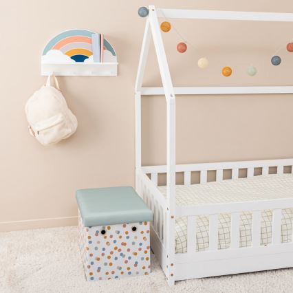 Étagère murale pour enfants avec patères arc en ciel/coloré