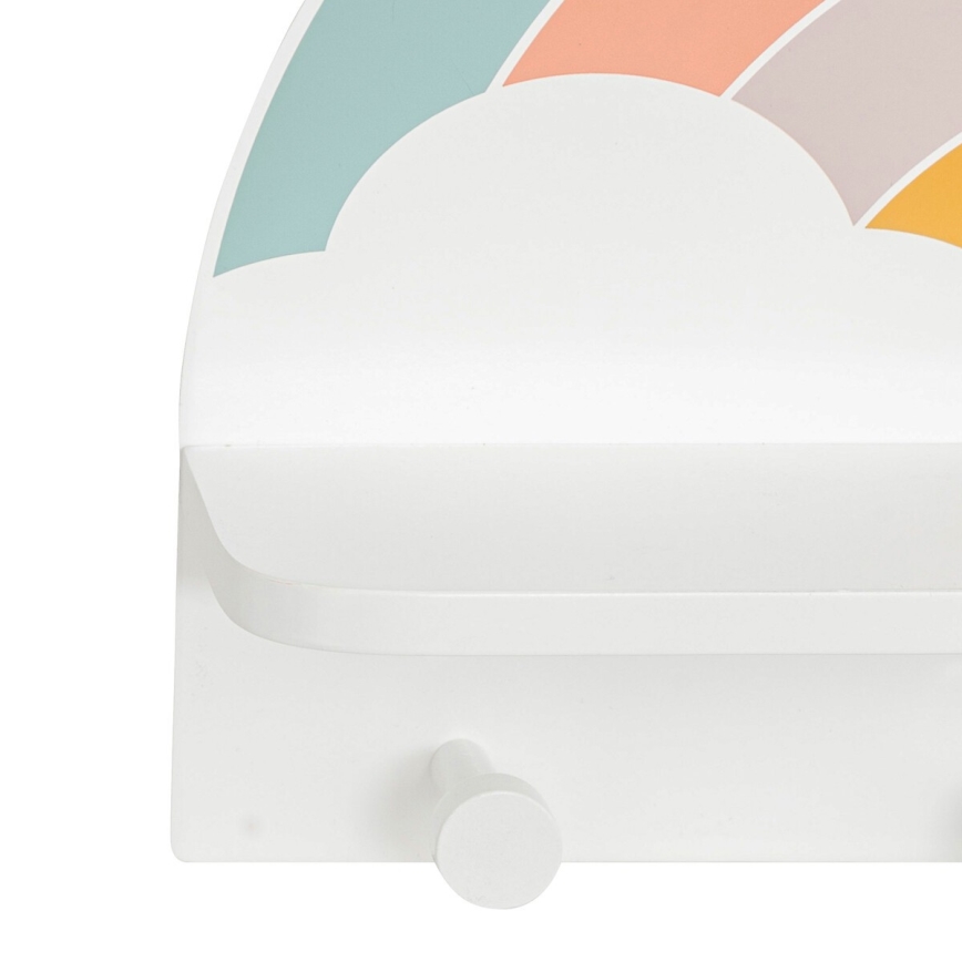 Étagère murale pour enfants avec patères arc en ciel/coloré