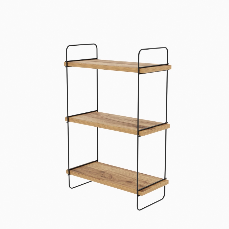 Étagère murale PULALIS 66x40 cm marron/noire