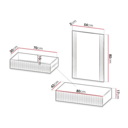 Étagère murale + wall miroir WITH chêne wotan