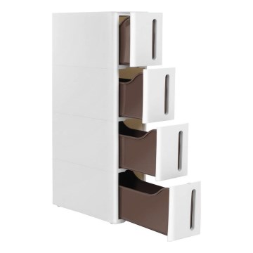 Étagère universelle pour cuisine MARGE blanche/marron