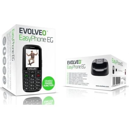 Evolveo - EasyPhone EG, 4G-Mobiltelefon für Senioren, schwarz