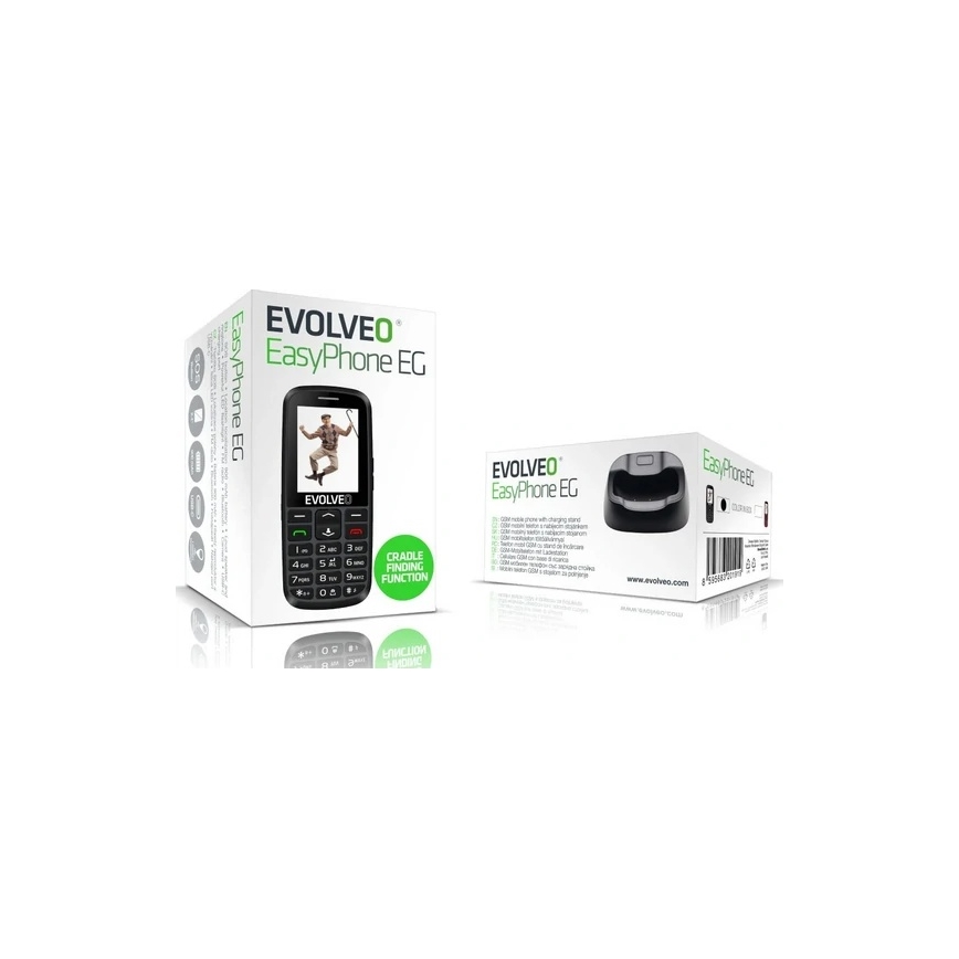 Evolveo - EasyPhone EG, telefono 4G per anziani, nero
