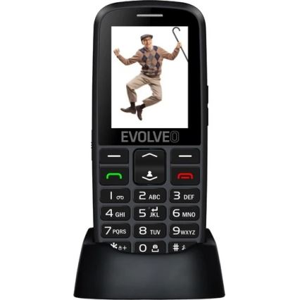 Evolveo - EasyPhone EG, téléphone 4G pour seniors, noir