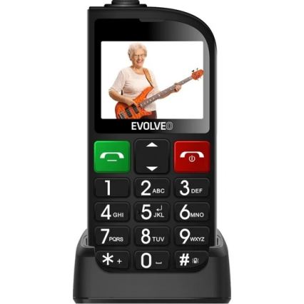 Evolveo - EasyPhone FL, telefono per anziani, nero