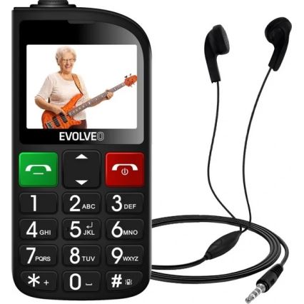 Evolveo - EasyPhone FL, telefono per anziani, nero