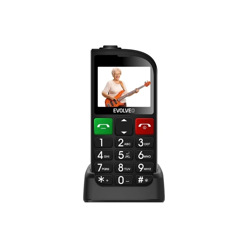 Evolveo - EasyPhone FL, téléphone mobile pour seniors noir