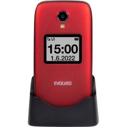Evolveo - EasyPhone FS, telefono cellulare a conchiglia 2.8 rosso