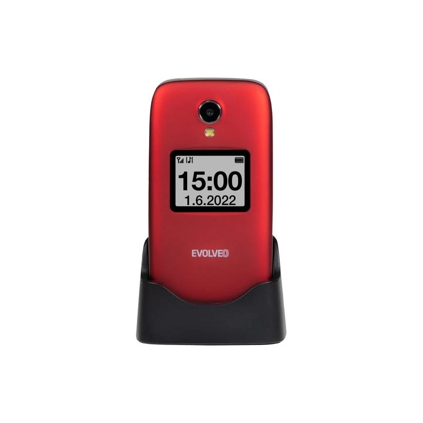 Evolveo - EasyPhone FS, telefono cellulare a conchiglia 2.8 rosso