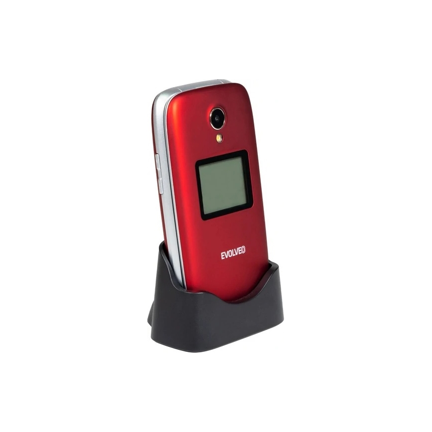 Evolveo - EasyPhone FS, telefono cellulare a conchiglia 2.8 rosso