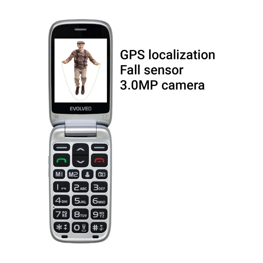 Evolveo - EasyPhone FS, téléphone portable à clapet 2.8 noir