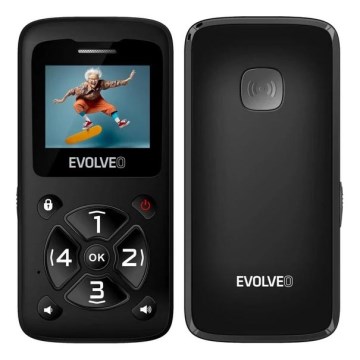Evolveo - EasyPhone ID, Mobiltelefon für Senioren, schwarz