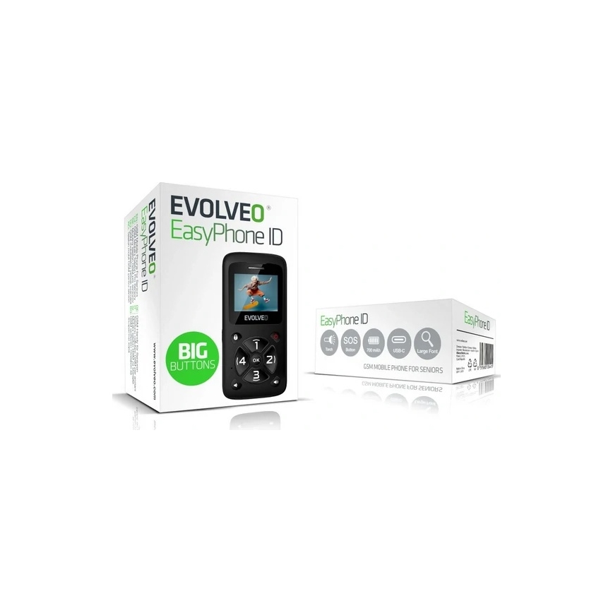 Evolveo - EasyPhone ID, Seniorenhandy, schwarz